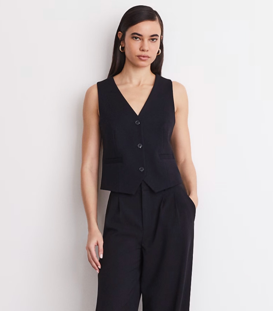 Loft Versa Ponte Pocket Vest Black Small